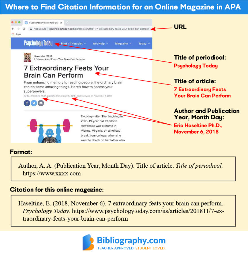 APA Magazine Article Citation Examples  Bibliography
