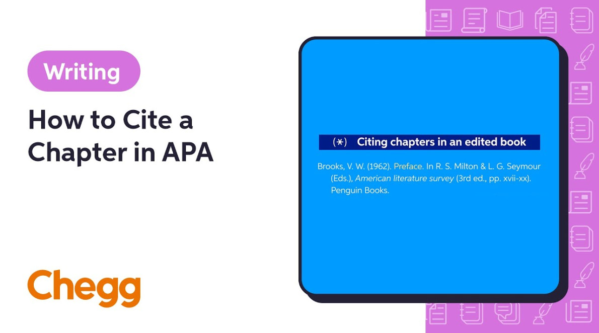 How to Cite a Chapter in a Book APA  EasyBib Citations
