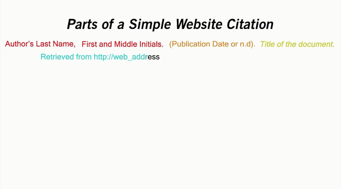 how to cite a website in apa style 1