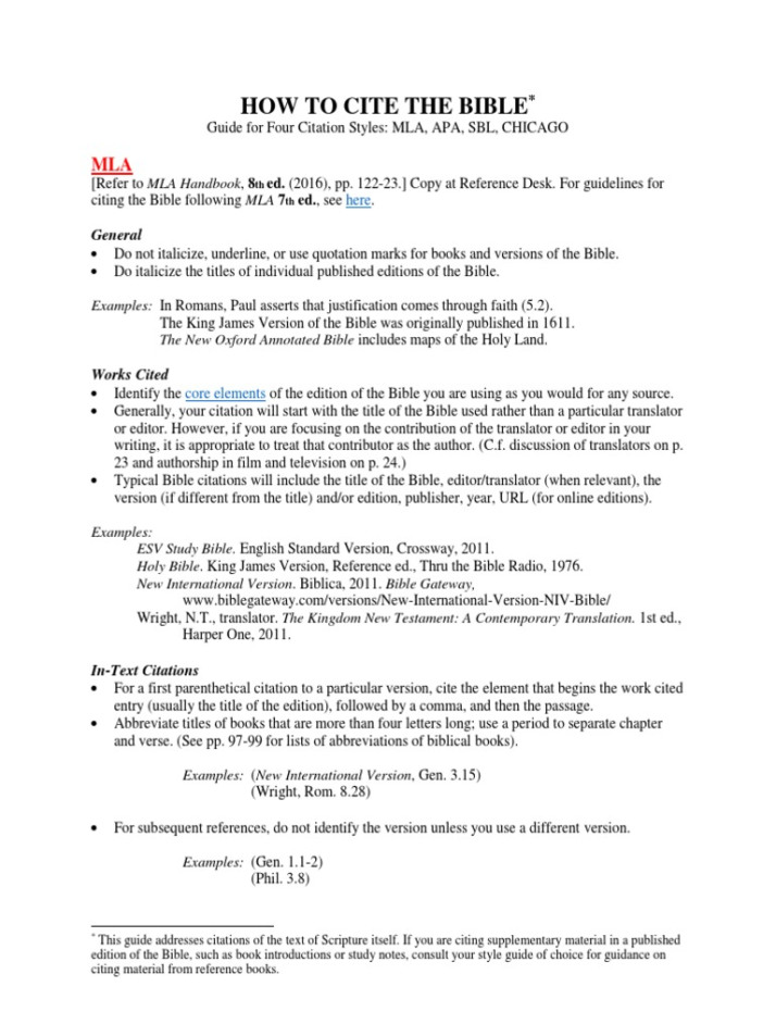 How To Cite The Bible  PDF  Citation  Apa Style