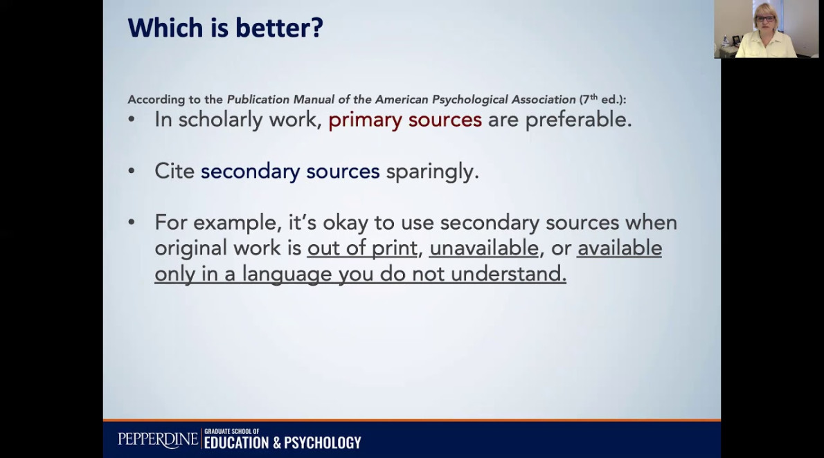 How to know the difference between primary and secondary sources (APA, th  ed